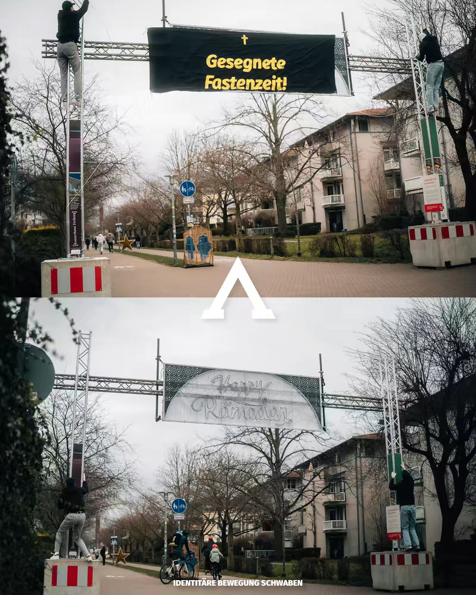 Aktivisten bei der Ramadan-Aktion in Freiburg.